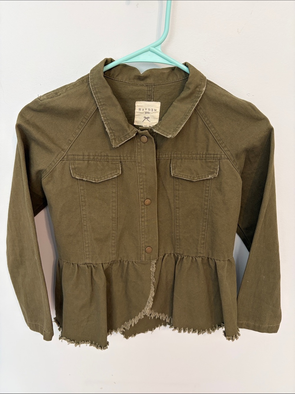 Hayden Olive Utility Peplum Jacket